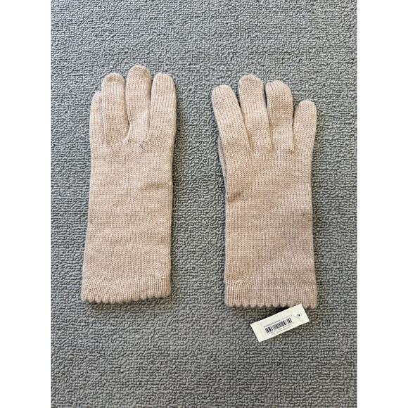 Carolina Amato Women's One Size Beige Wool Cashmere Blend Knit Gloves NWT - Picture 1 of 6